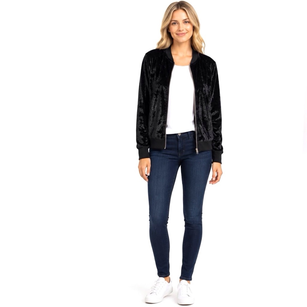INC International Concepts Crushed Velveteen Bomber Jacket Size Small New